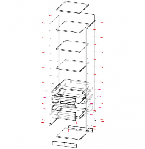Модуль Б63 гардеробной системы Белла. 