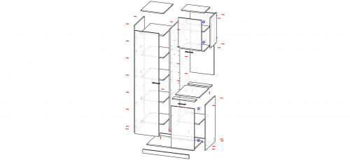 Комплект мини-кухня Ринг 2 + Стол BMS-2. 